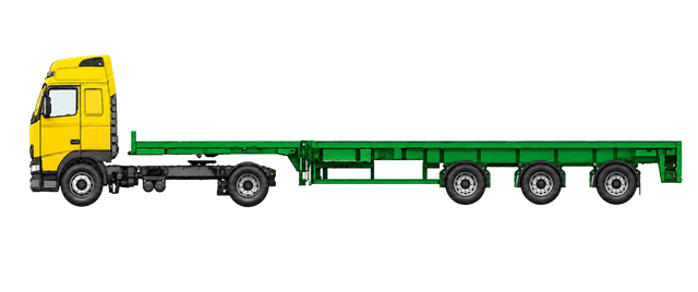 3-axle Extendable Flatbed